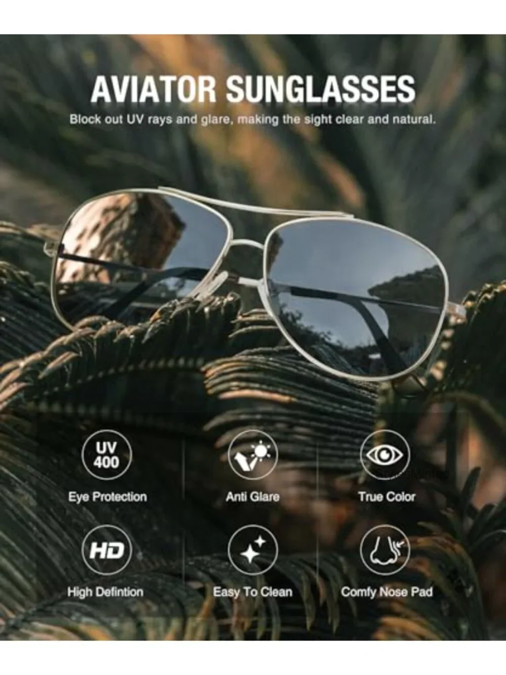3 Pack Polarized Aviator Sunglasses Metal Frame UV400 Men Women